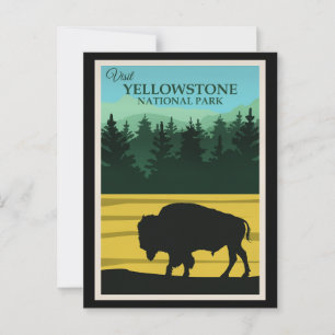 Cartão Postal Yellowstone, Poster de viagens Wyoming