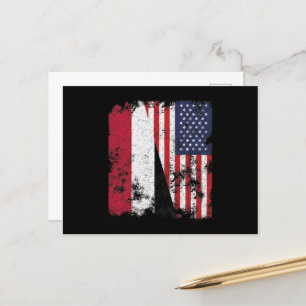 Cartão Postal Yemen USA Flag - Half American (Bandeira do Iêmen 