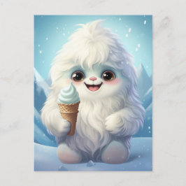 Cartão Postal Yeti com cartão-postal Cone Sorvete