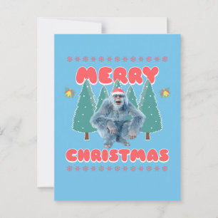Cartão Postal Yeti Engraçado - Feliz Natal