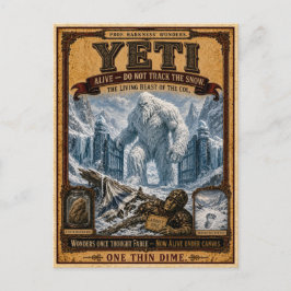 Cartão Postal Yeti, Vintage Circus Monster
