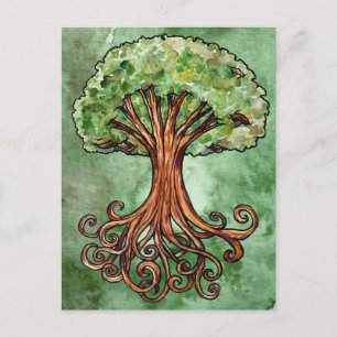 Cartão Postal Yggdrasil Árvore Norse Mythology Watercolor