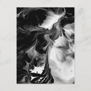 Cartão Postal YIN & THE YANG (abstrato preto e branco) ~.