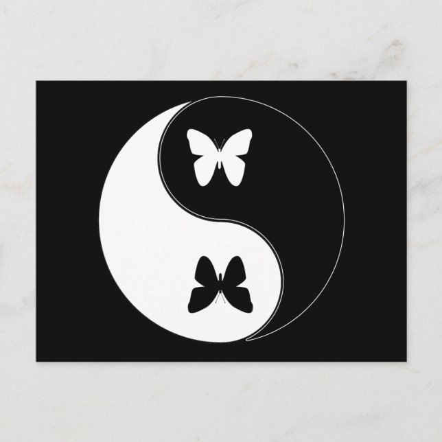Cartão Postal Yin Yang Butterfly (Frente)