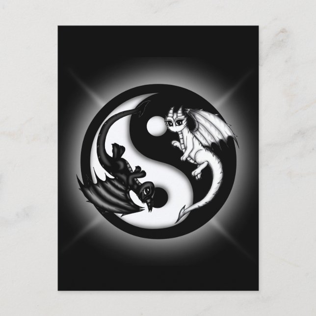 Cartão Postal Yin Yang Dragon (Frente)