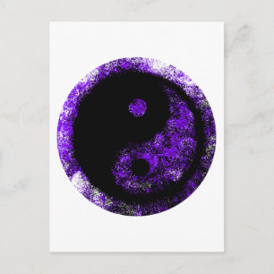 Cartão Postal Yin Yang Purple Black The MUSEUM Zazzle Gifts