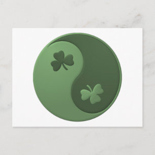 Cartão Postal Yin Yang Shamrocks