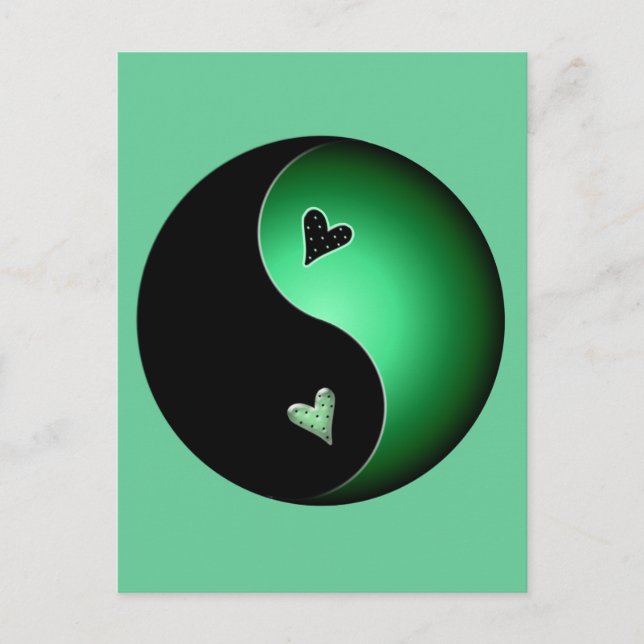 Cartão Postal yin yang verde (Frente)