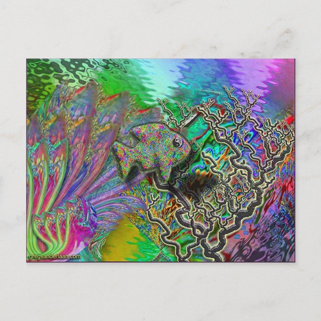 Cartão Postal yinyang-peixe (Frente)