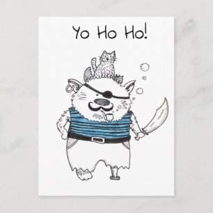 Cartão Postal Yo Ho Ho! / Engraçado Pirata Monstro