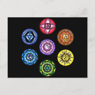 Cartão Postal Yoga - 7 Chakras Energy