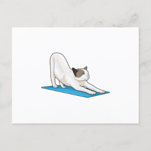 Cartão Postal Yoga de Gato Meditação Fitness