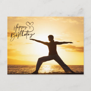 Cartão Postal Yoga Happy Birthday Card