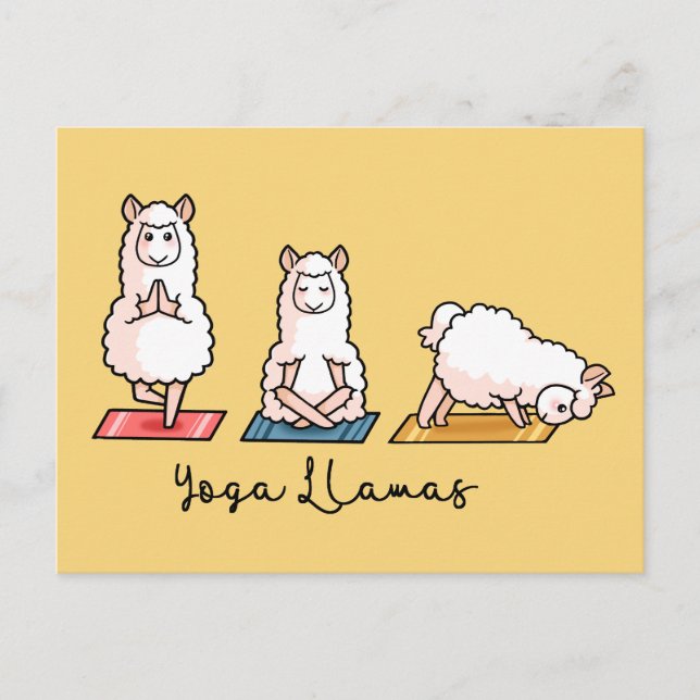 Cartão Postal Yoga Llamas (Frente)