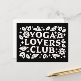 Cartão Postal Yoga lover club funny yogi friends