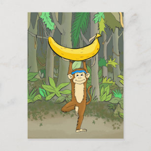 Cartão Postal Yoga Monkey