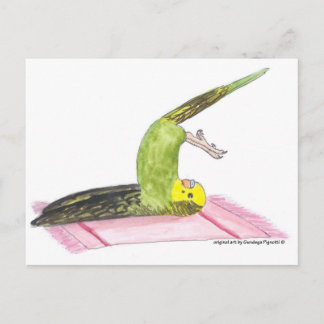Cartão Postal Yoga Parakeet Plow pose