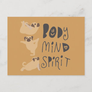 Cartão Postal Yoga Pugs