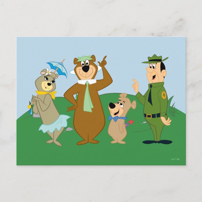 Cartão Postal Yogi Bear e Amigos Pose Clássica (Frente)