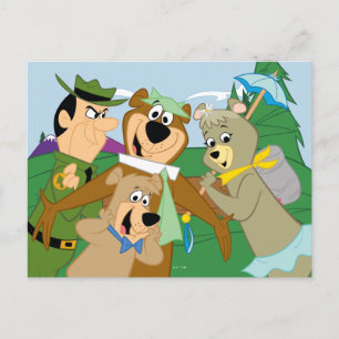 Cartão Postal Yogi Bear e Amigos Quadro Floresta Enquadrada