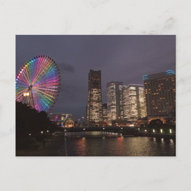 Cartão Postal Yokohama à noite, Japão (Frente)
