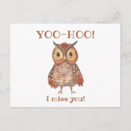 Cartão Postal Yoo Hoo Cute Owl Eu Sinto Sua Falta De Professora