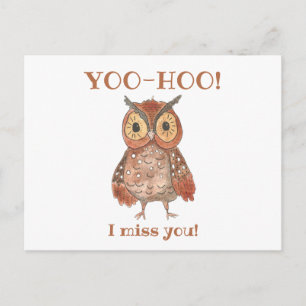 Cartão Postal Yoo Hoo Cute Owl Eu Sinto Sua Falta De Professora
