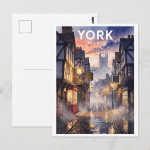 Cartão Postal York Inglaterra Viagem Antiga