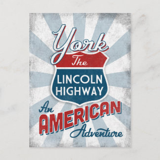 Cartão Postal York Lincoln Highway Vintage America Pensilvânia