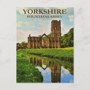 Cartão Postal Yorkshire, Abadia de Fountains,