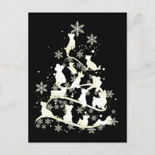 Cartão Postal Yorkshire Terrier Christmas Tree Dog Happy Xmas