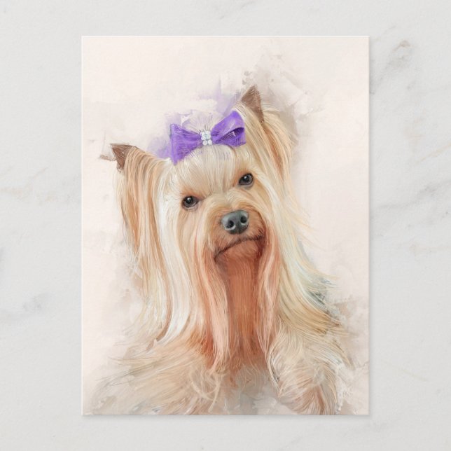 Cartão Postal Yorkshire Terrier Dog Portrait (Frente)