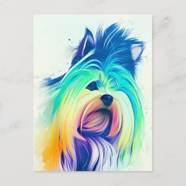 Cartão Postal Yorkshire Terrier Portrait 001 (Frente)