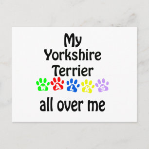 Cartão Postal Yorkshire Terrier Walks Design