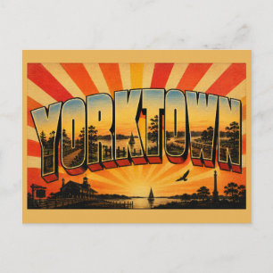 Cartão Postal Yorktown VA Rio Waterfront Historic Town Art