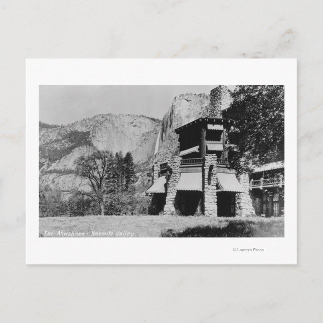 Cartão Postal Yosemite, CA - O Bordo Ahwahnee e o Vale (Frente)