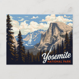 Cartão Postal Yosemite Half Dome Vintage Poster Art