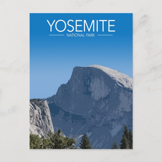 Cartão Postal Yosemite National, California Park Stylizlized Via (Frente)