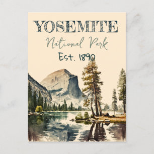 Cartão Postal Yosemite National Park - Cor d'água Half Dome Suns