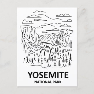 Cartão Postal Yosemite National Park Line Art
