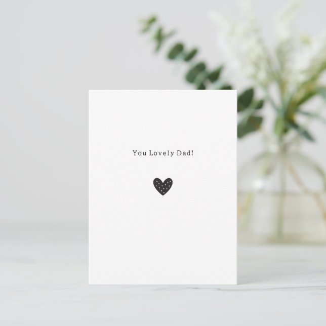 Cartão Postal You Lovely Dad Quote Black Heart Card (Em pé/Frente)
