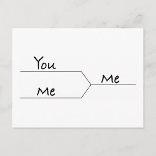 Cartão Postal "You Vs. Me" Marcha Colchete de Estilo de Loucura