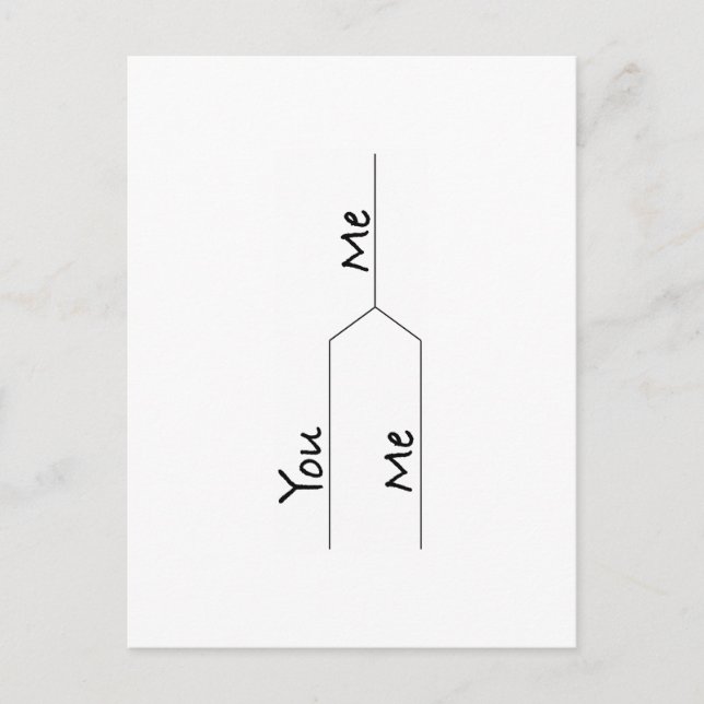 Cartão Postal "You Vs. Me" Marcha Colchete de Estilo de Loucura (Frente)
