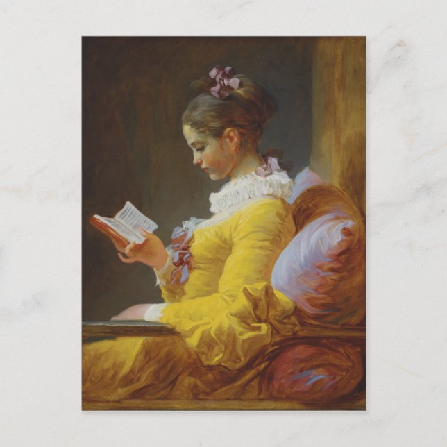 Cartão Postal Young Girl Reading - Jean Honoré Fragonard (Frente)