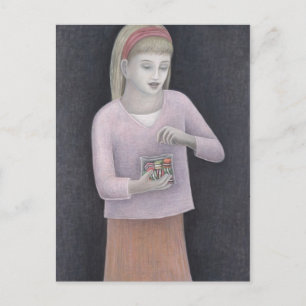 Cartão Postal Young Girl with Sweets 2007