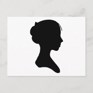 Cartão Postal Young Lady Silhouette