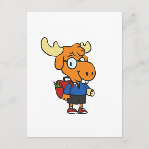 Cartão Postal Young Moose com uma mochila escolher cor de reto