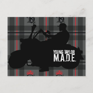 Cartão Postal Young Taylor M.A.D.E. Poster de motocicleta
