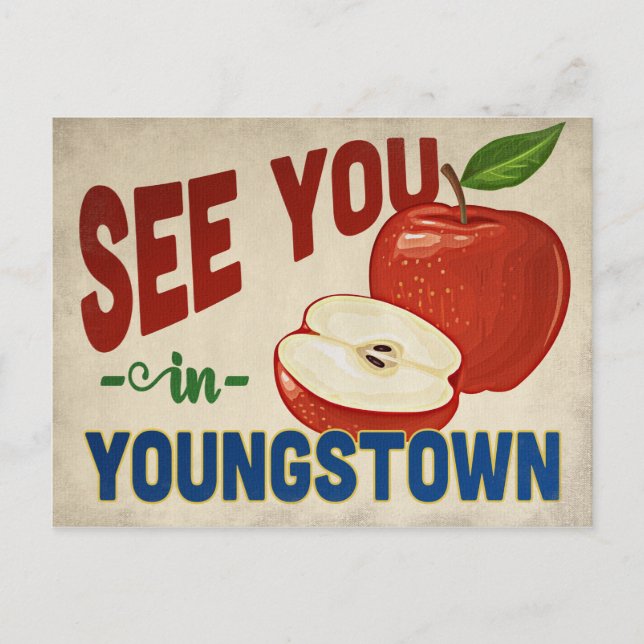 Cartão Postal Youngstown Ohio Apple - Viagens vintage (Frente)