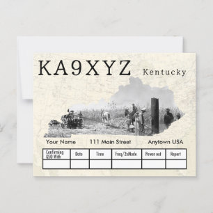 Cartão Postal Your Photo Kentucky Shaped Cutout Custom QSL
